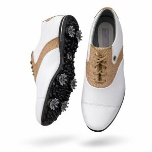 Never Been Worn Women’s FootJoy White and Tan Golf Shoes Ready For Spring